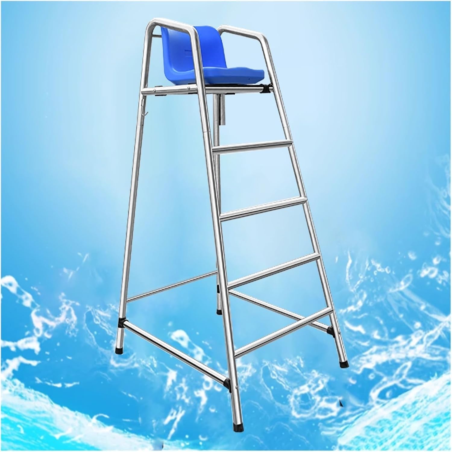 Esta Escalera para Piscina, Silla de socorrista Desmontable para Uso Junto a la Piscina, soporta hasta 300 kg, Ideal para Piscinas, Lagos y Playas.