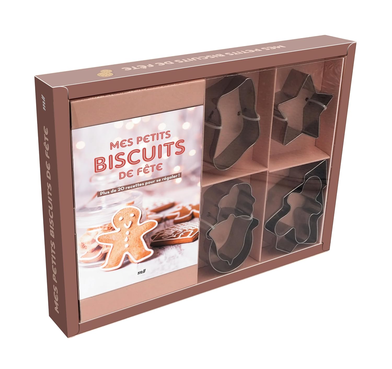 Coffret - Mes petits biscuits de fête: 6 emporte-pièces et un livre avec plus de 20 recettes pour se régaler ! visual 1
