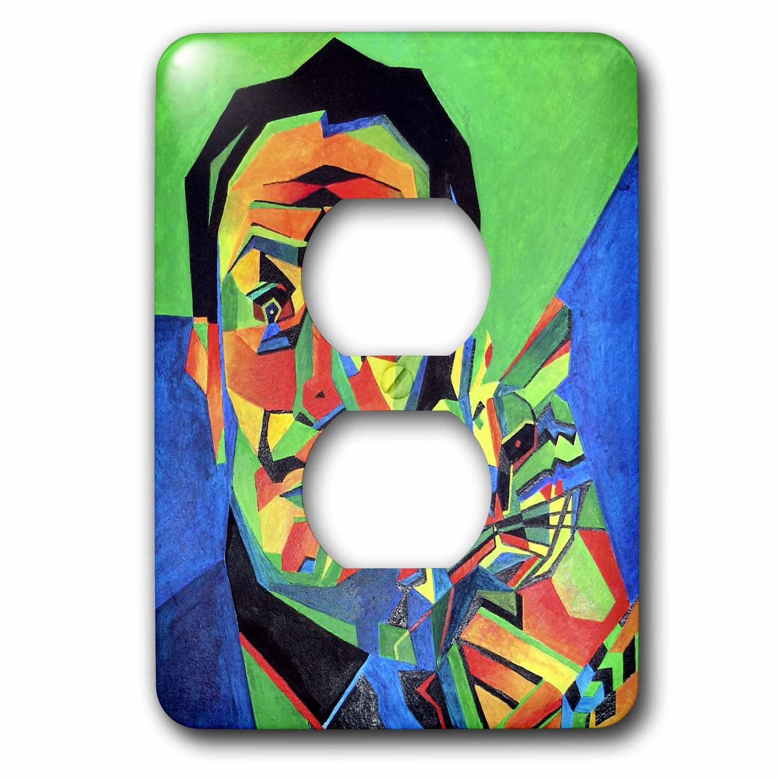Salvador Dali Abstrait double prise murale deco plaque 3dRose lsp_18275_6