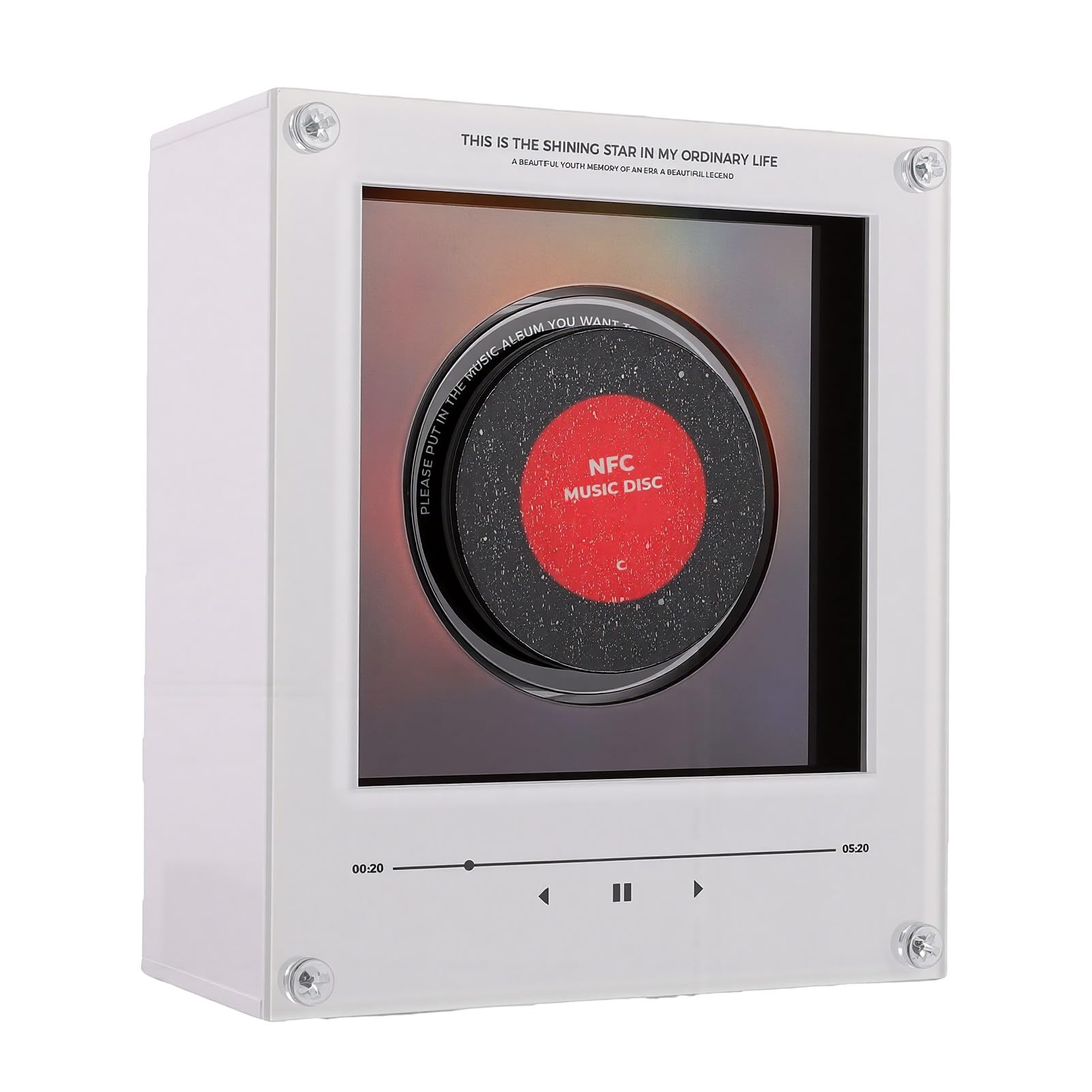 banapoy Lettore Musicale Magnetico per Frigorifero, Lettore Musicale NFC 256G Magneti per Frigorifero con Dischi in Vinile Vintage, Magneti per con Musica retrò con Luce