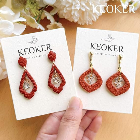 KEOKER Polymer Clay Cutter, Bohawk Ray Cutter for Polymer Clay Jewelry, Basic Polymer Clay Cutter, Clay Earring Cutter A
