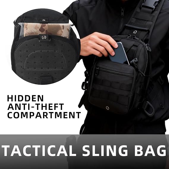 J.SH Tactical Sling Bag for Men, Crossbody Bag Military Shoulder Bag 9L