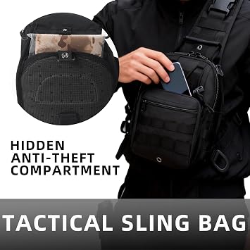 J.SH Tactical Sling Bag for Men, Crossbody Bag Military Shoulder Bag 9L
