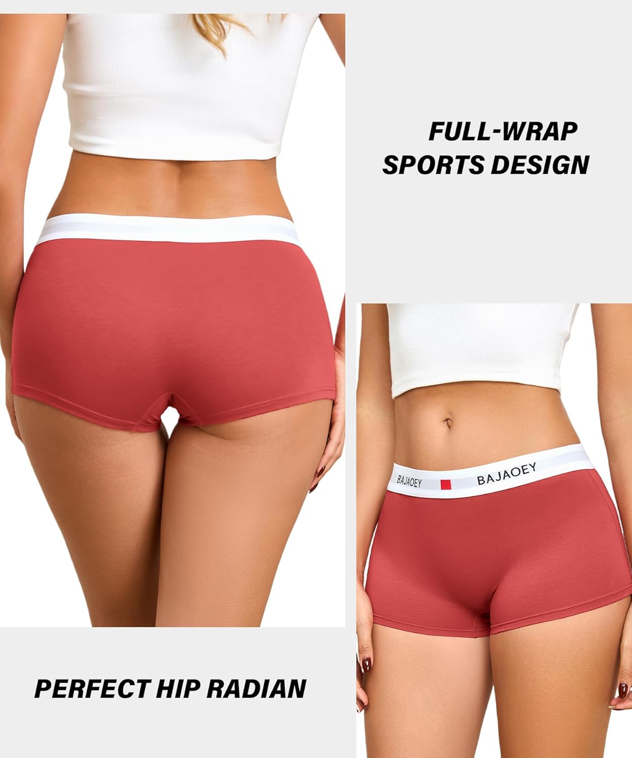 Cotton Boy Shorts Panties for Women Pack Boxer Briefs Women's Underwear Full Coverage Stretch Boyshort 5 Packs - Image 4