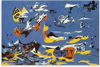Jackson-Pollock-Blue-Moby-Dick- Wall Art Poster Scroll Canvas Painting Picture Living Room Decor Home Framed/Unframed 20x30inch(50x75cm)
