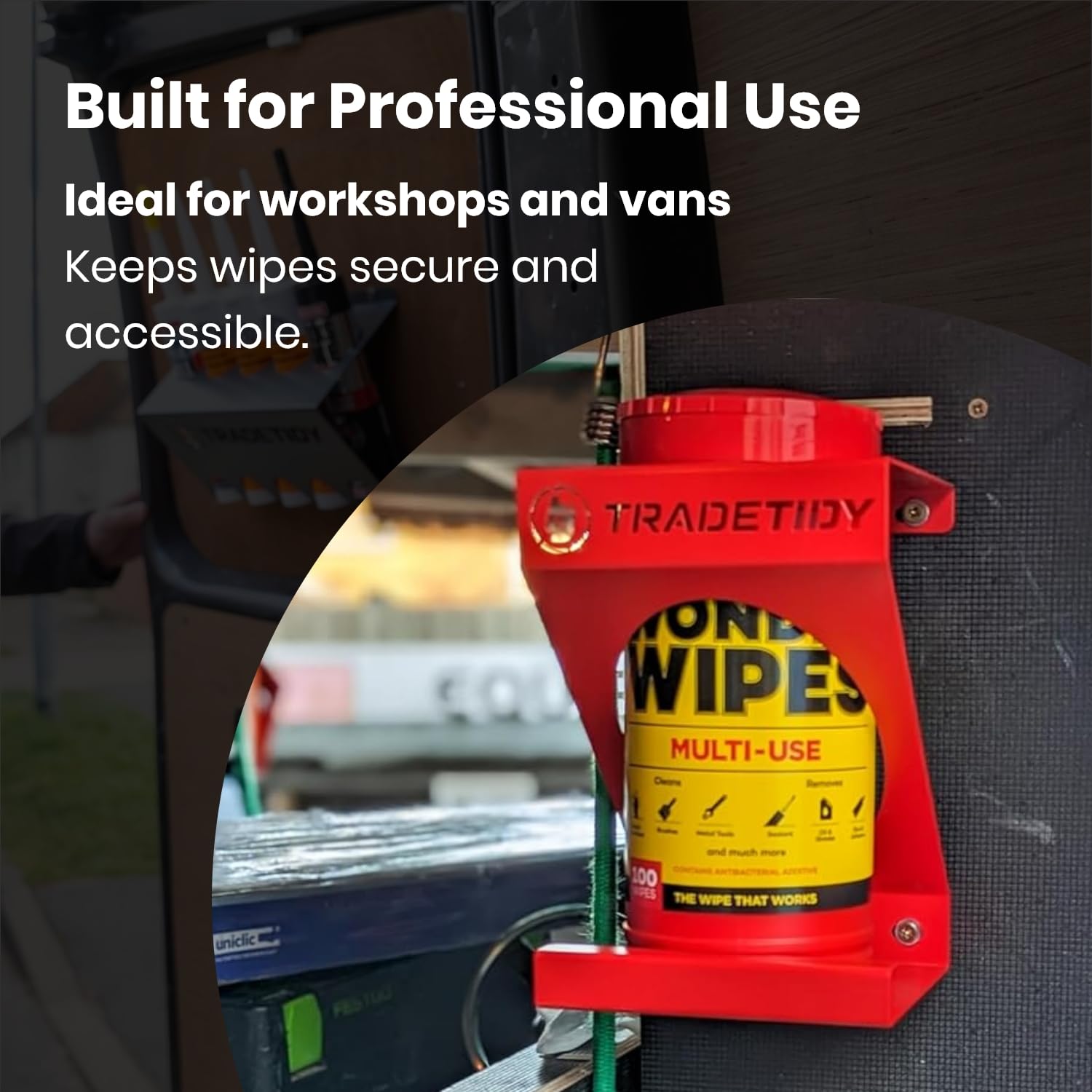 Tradetidy Big Wipes Holder Storage, Van Accessories, Ideal for Workshop Van, And Garage Storage - Image 3