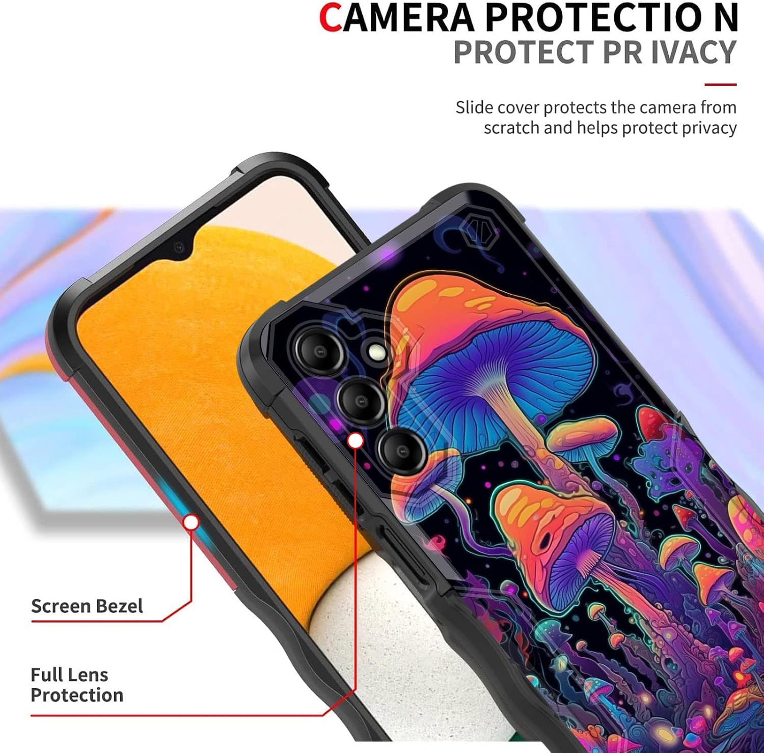 for Galaxy A14 5G Case,[Dual Layer][10 FT Military Grade Drop Protection] [Non-Slip] Heavy Duty Shockproof Case for Samsung Galaxy A14 5G 6.6" 2023,Magic Mushrooms thumbnail