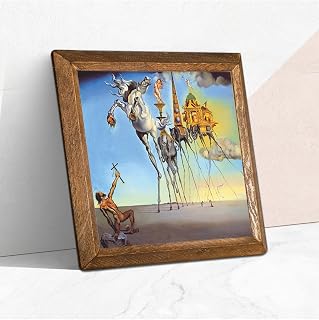 Pinecone Salvador Dalí The Seduction Of Saint Antonius Stone Wall Art Painting Wood Framed Wall Decor Wall Art 25x25cm W1-306