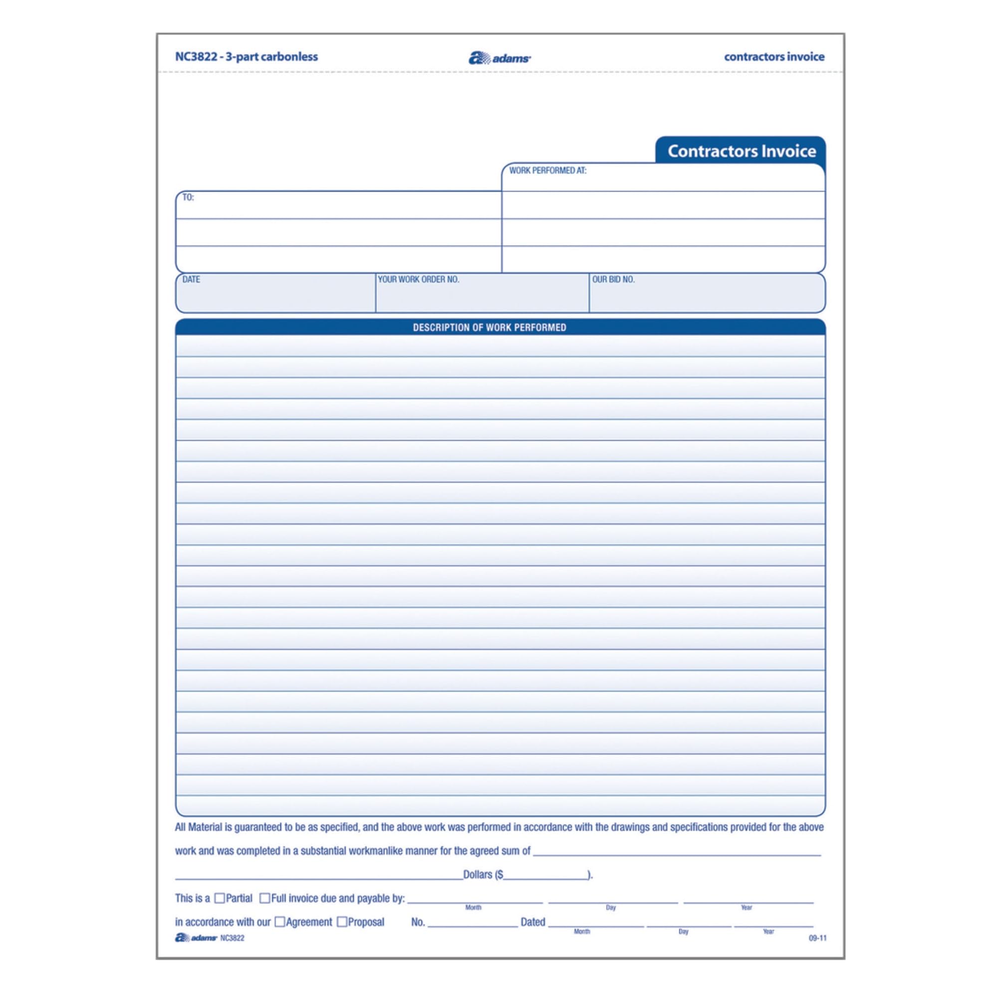 Adams Contractor Invoice Forms, 8.5 x 11.44 Inch, 3-Part, Carbonless, 100-Pac... | eBay adams-contractor-invoice-forms-8-5-x-11-44-inch-3-part-carbonless-100-pac-ebay