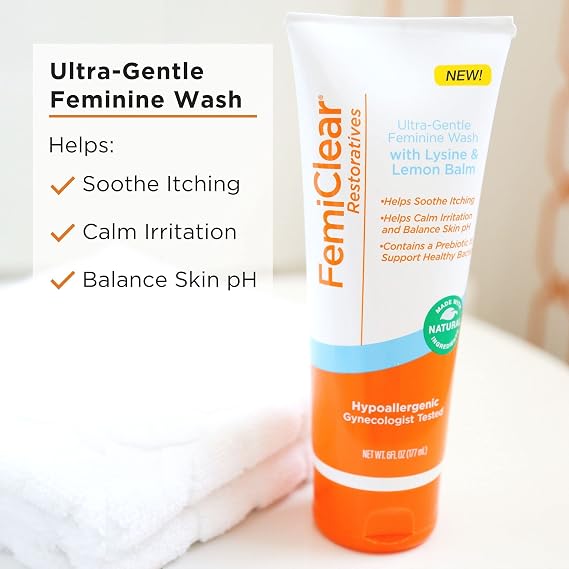 FemiClear Intimate Care Trio, Feminine Wash, L-Lysine Supplement, Natural Essentials