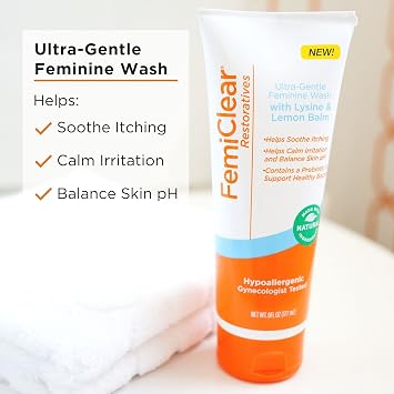FemiClear Intimate Care Trio, Feminine Wash, L-Lysine Supplement, Natural Essentials