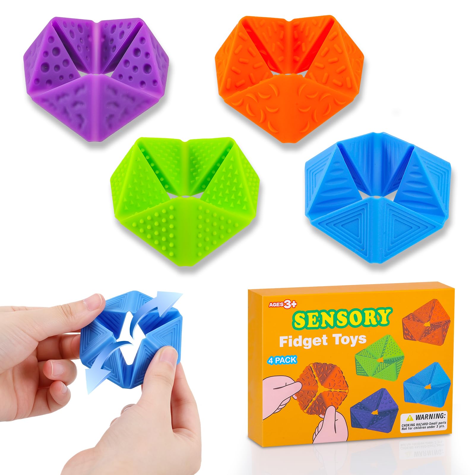 Zourglow 4 Pcs Sensory Fidget Toys for Kids Adults