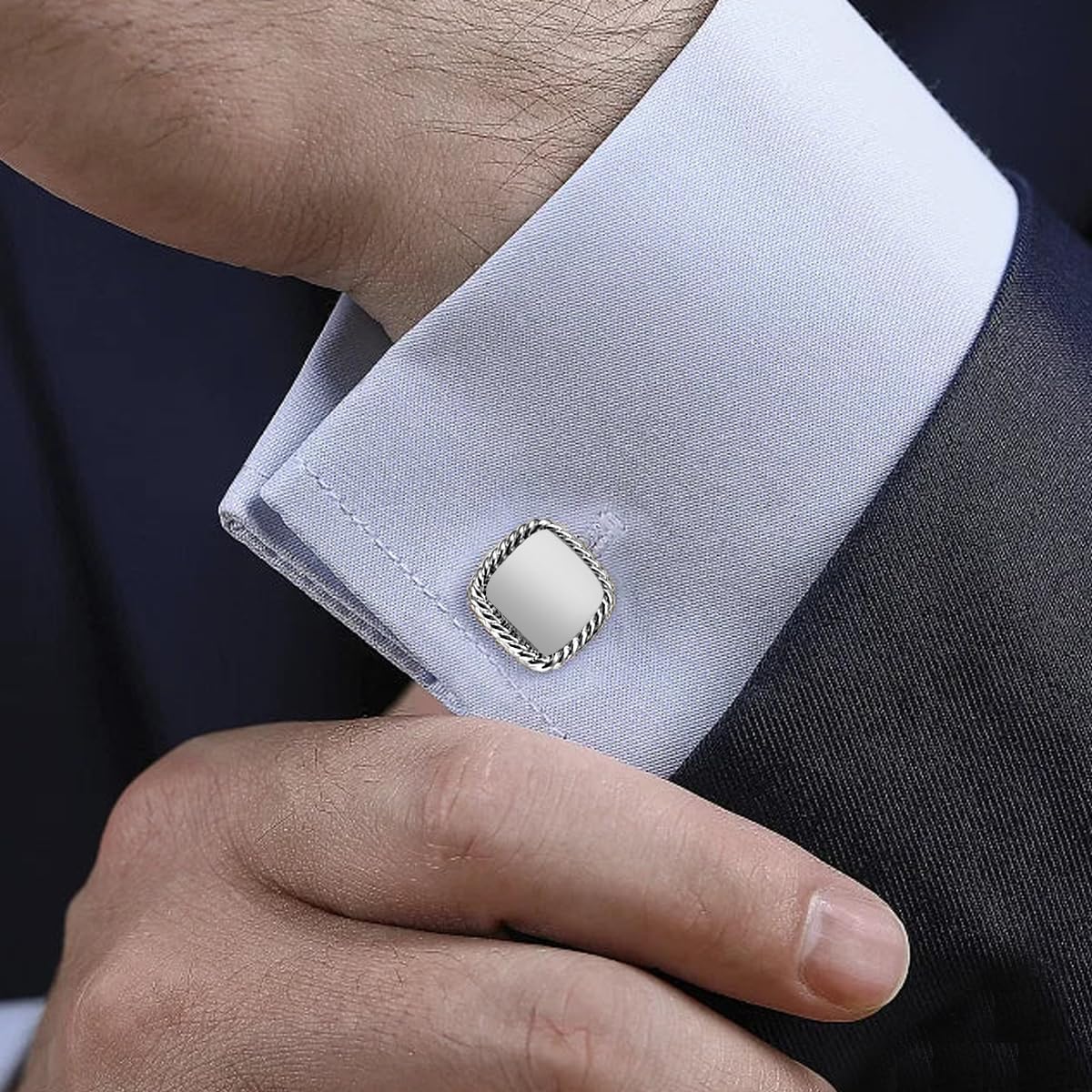 LeCalla 925 Sterling Silver Groomsmen Cufflinks Set | Classic & Antique Designs Men's Cuff-links Jewelry Set | Cuff-Links for Wedding, Party, Anniversary, Business & Special Occasion Gifts