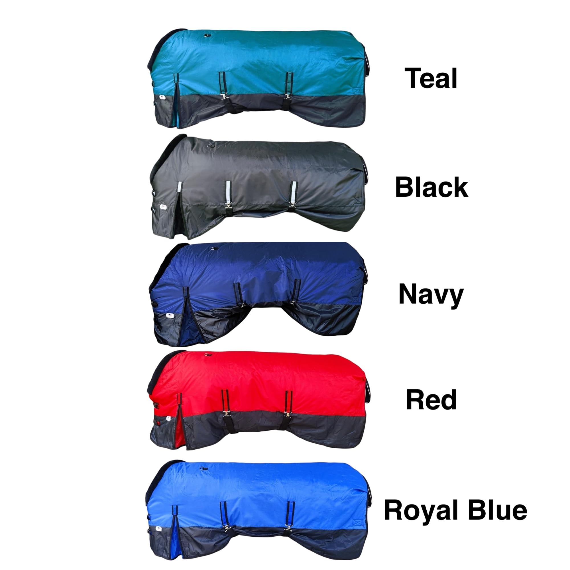 Majestic Ally 420D wasserdichte Pferde-Stalldecke, 200 g Polofil, 210 T-Futter, mehrere Farben und Größen (Marineblau, 193 cm)