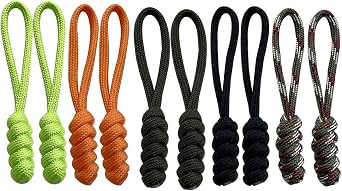 Zipper Pull Charm 3" Handmade Lanyards Keychain Backpack Lanyards Pull Hand Woven Pull Cord Zipper Paracord Pull Tab 10 Set5 Colors