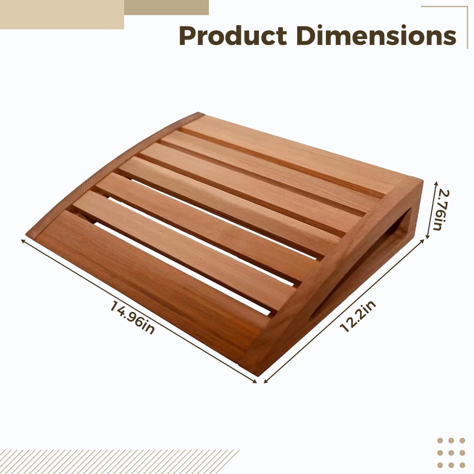 Sauna Kopfstütze, 38 x 31 x 7 cm aus Kiefernholz, ergonomisch gebogene Nackenstütze, 15 x 12,2 x 2,8 Zoll, hitze und feuchtigkeitsbeständig, für entspannte Saunagänge