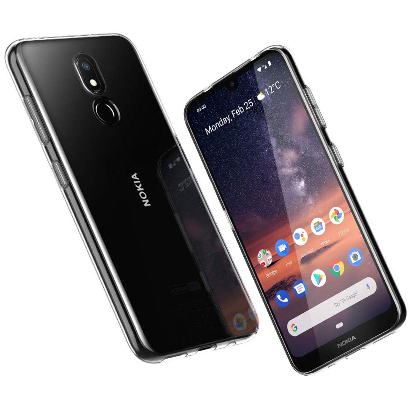 Coque NOKIA 3 - Silicone Transparent + Verre Trempé Film Protection