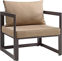 Vista 11 de Modway Fortuna otomana de aluminio para patio al aire libre, color marrón moca