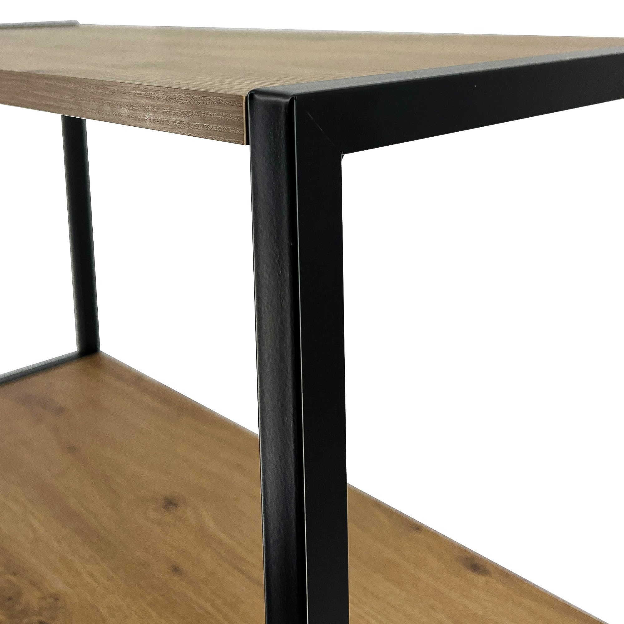 AKORD Libreria Industrial Style a 6 Ripiani 50 cm | Libreria Ferro e Legno | Aperto | Struttura a Scaletta | Scaffali autoportanti per Ufficio, Cucina, Bagni, Soggiorni | Biblioteca Nero/Rovere Craft