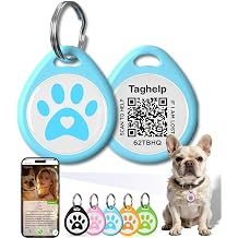 Smart QR Code Pet ID Tag for Dogs - Instant GPS Location Alert via Email, No App/Subscription Required, Waterproof Anti-Lost Personalized Dog Collar Accessories Blue, 1.2 Inch