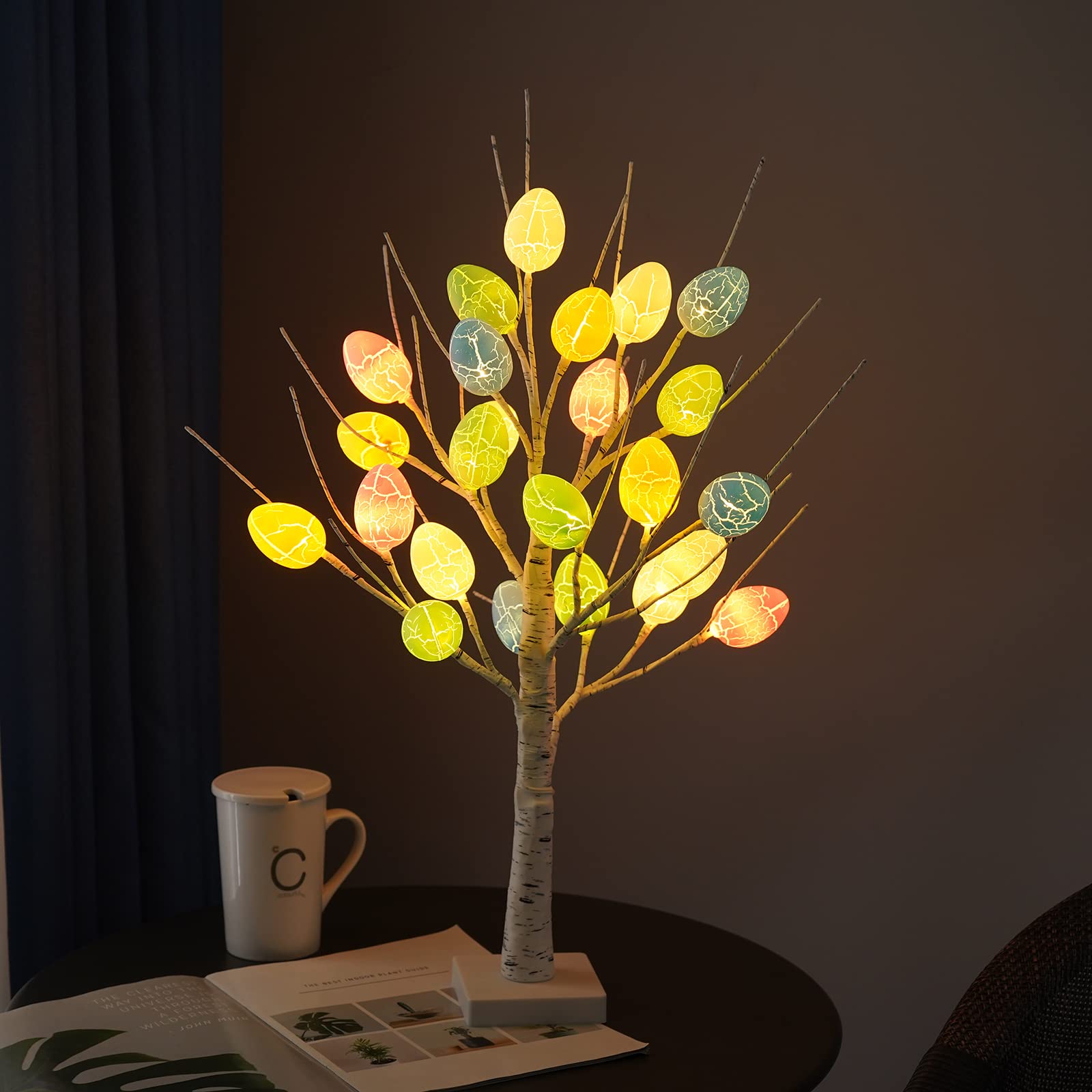 Albero di betulla illuminato da 155cm, Albero di Natale artificiale con