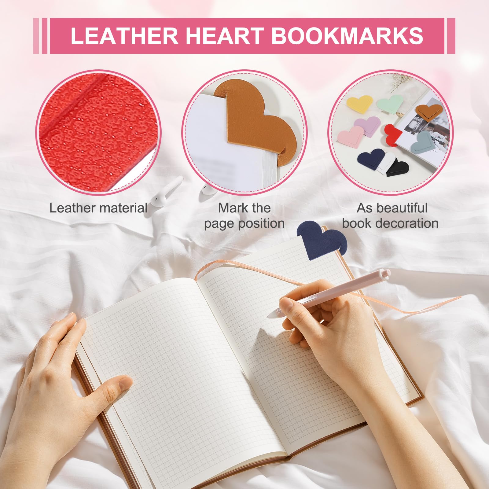 PATIKIL Leather Heart Bookmarks - Image 3