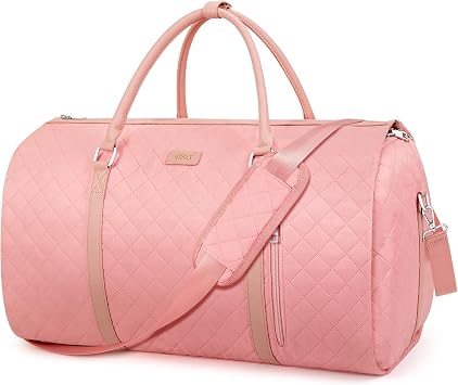 Convertible Garment Duffle Bags for Travel - Carry On Garment Bags With Toiletry Bag, Large Weekender Bags for Women Men 2 in 1 Hanging Suitcase Suit Travel Duffel Bags Y23 Pink