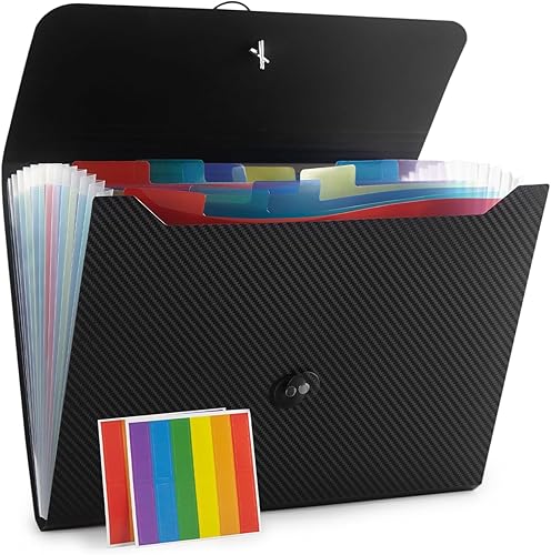 Miniatura 3 de Carpeta de archivos expansible, organizador de archivos de 13 bolsillos, carpeta de archivo de acordeón, carpeta de archivos expandible para