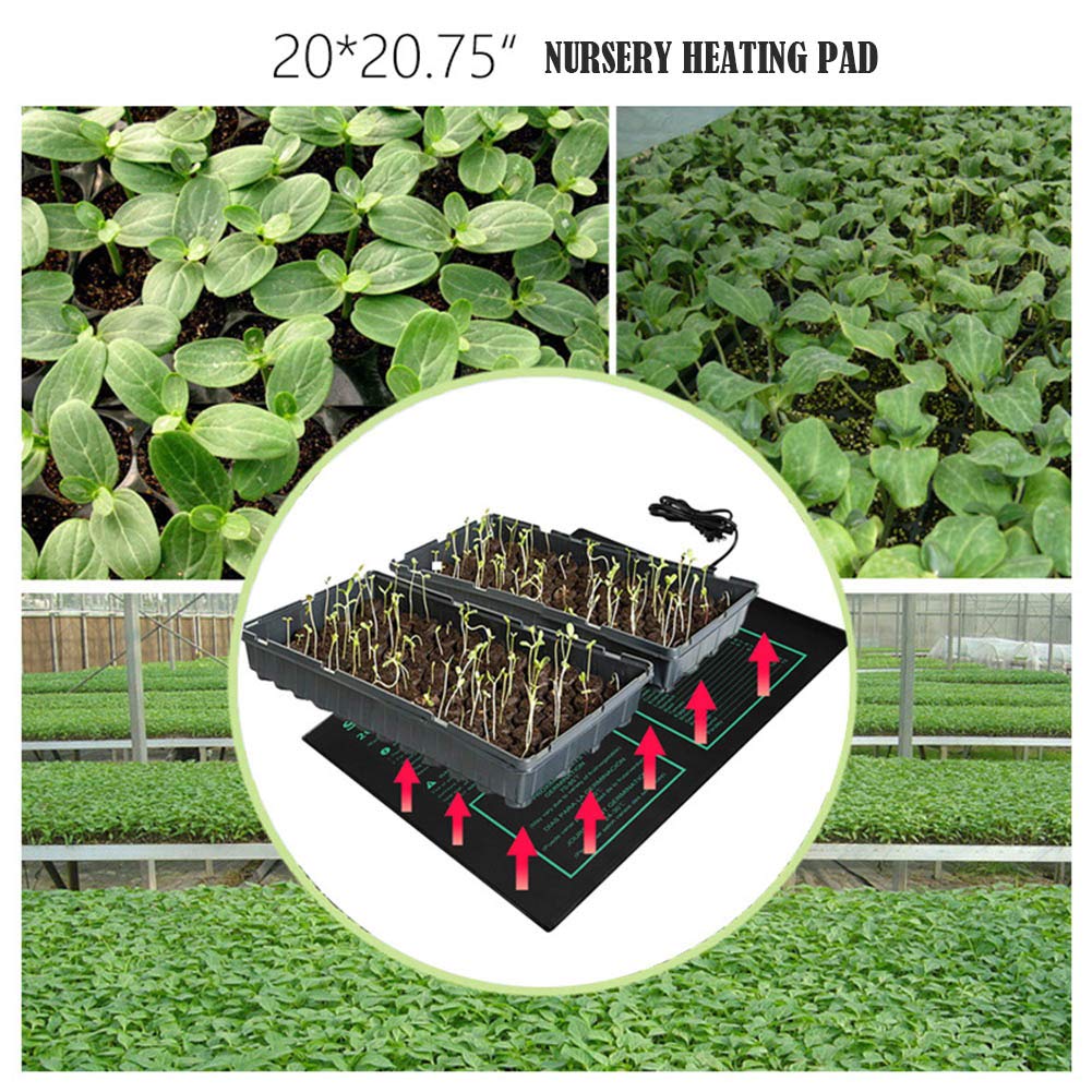 Mata grzewcza do sadzonek, mata grzewcza Podgrzewany propagator, do rozmnażania Taca do kiełkowania Terrarium hydroponiczne Mata grzewcza dla gadów dla płazów, trwała wodoodporna 100% bezpieczna (52