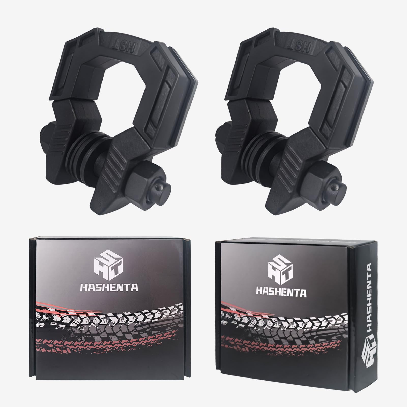 3/4"Screw shackles,D Ring Heavy Duty Shackles 88000LBS Break Strength with 7/8" Pin and Anti Theft Security Screws Isolators Washer Kit for 4x4