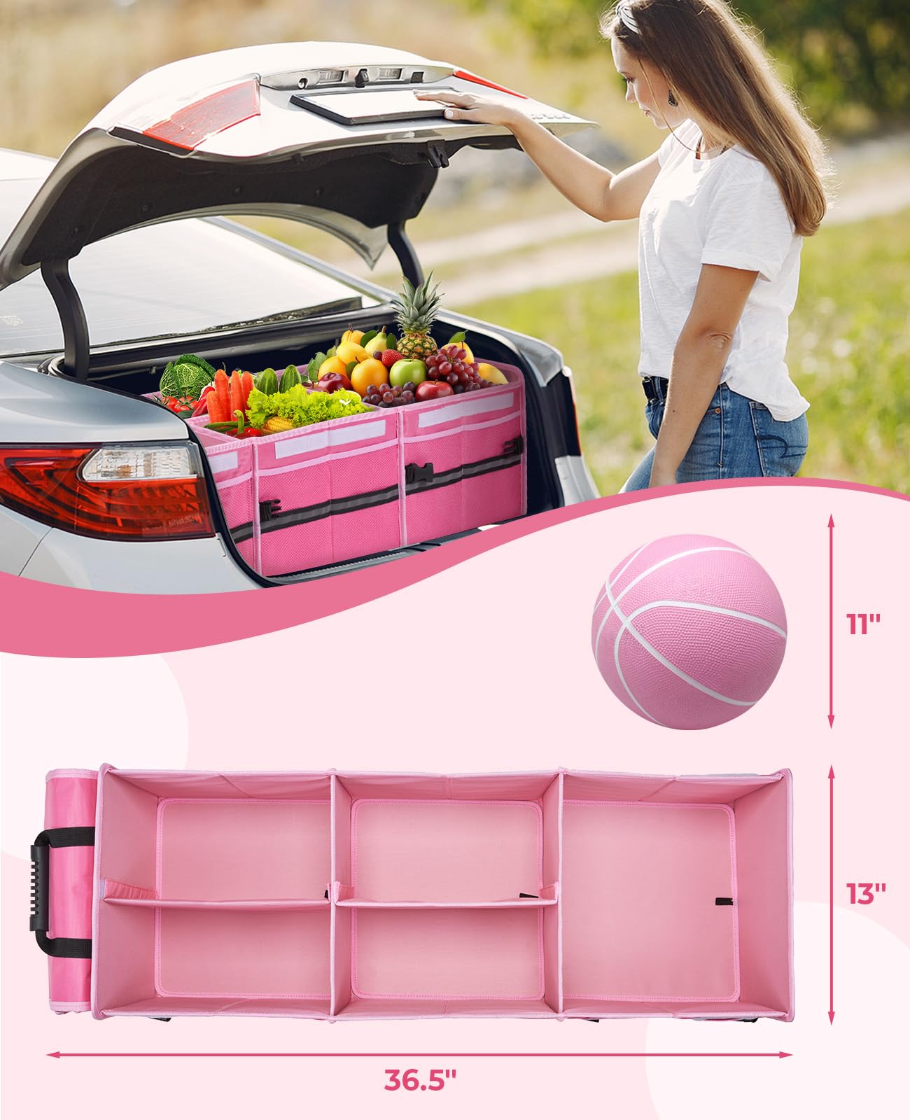HIRALIY 4-in-1 Car Trunk Organizer – Collapsible Storage Box With Leakproof Insulated Bag, Multiple Compartments - View #4