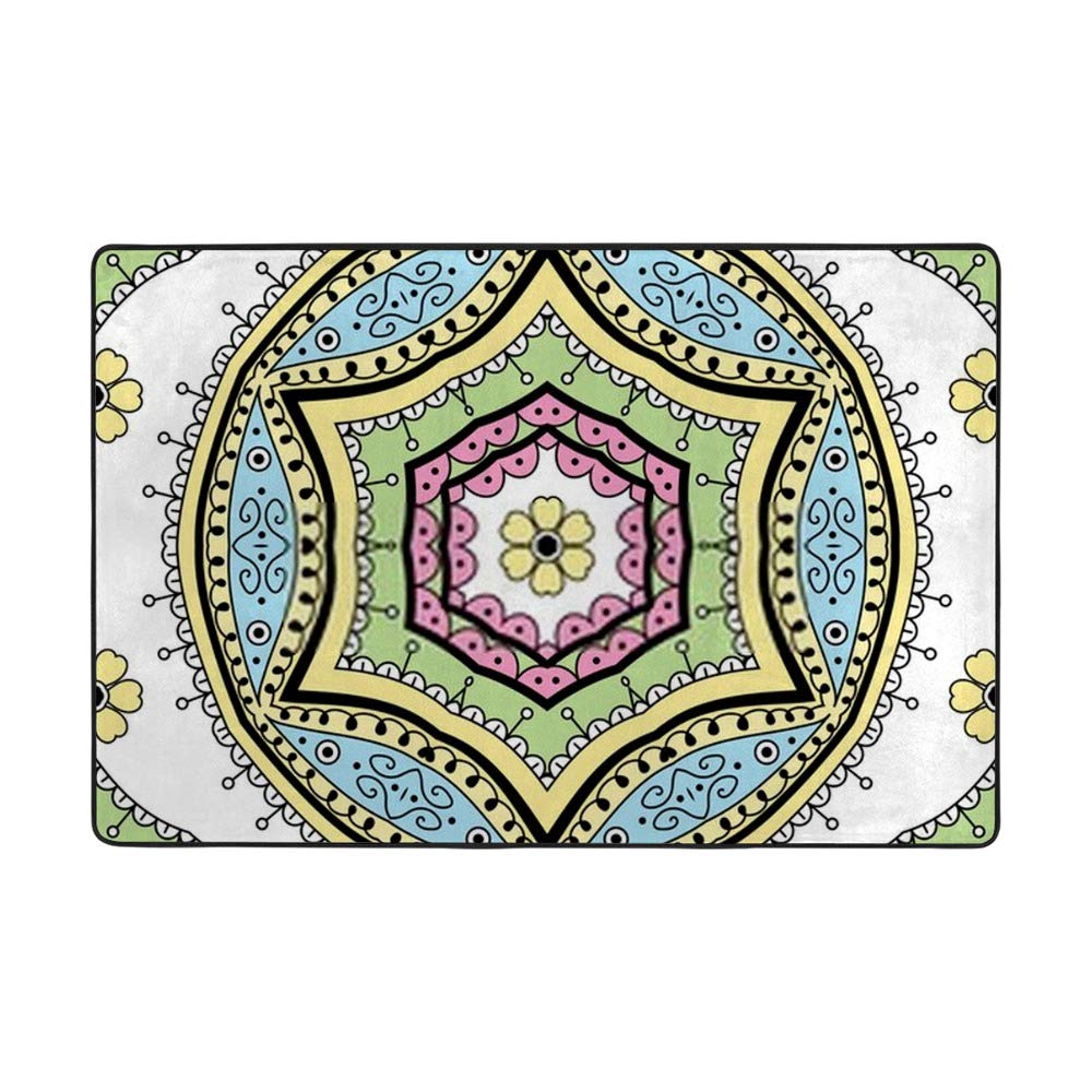 Tapis coloré floral vintage Ruchen pour créer un coin lecture cosy