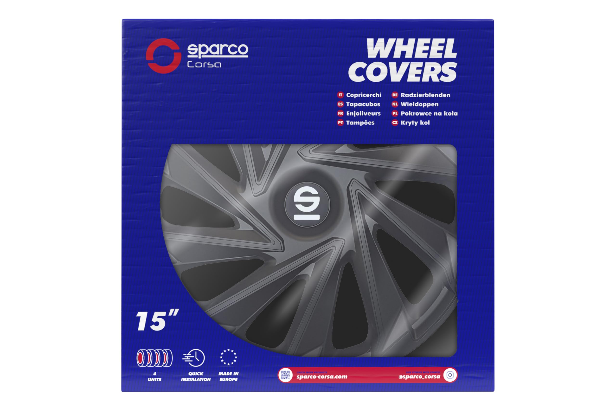 SPARCO SPC1580BK Zestaw Kołpak czarny