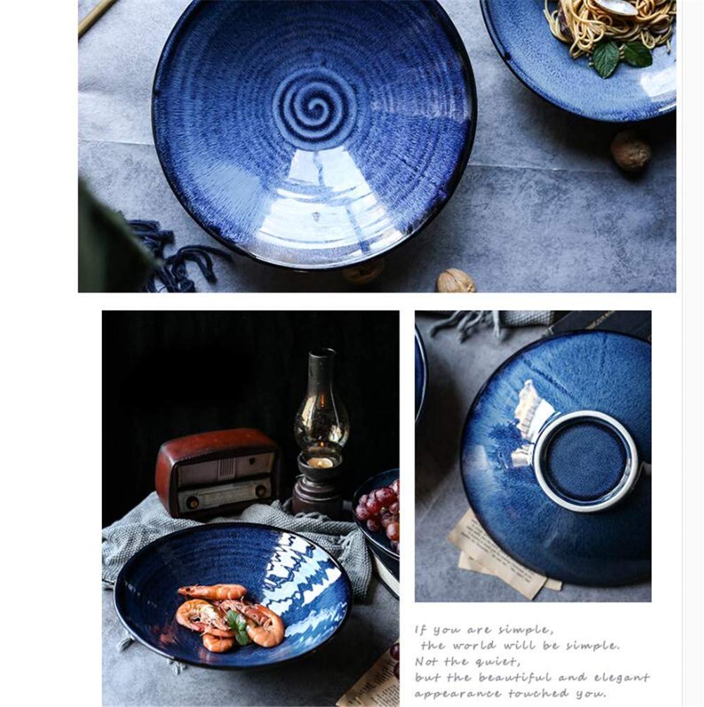 Japońska duża 9,5-calowa ceramiczna miska do serwowania miska na zupę miska na sałatkę owocową ramen kreatywna miska na Ramen zastawa stołowa ceramiczna miska na płatki śniadaniowe makaron