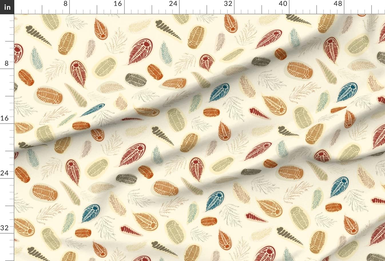 Spoonflower Fabric - Large Archaeology Fossils Geology Rocks Geode Ancient Science Printed on Minky Fabric by The Yard - Sewing Baby Blankets Quilt Backing Plush