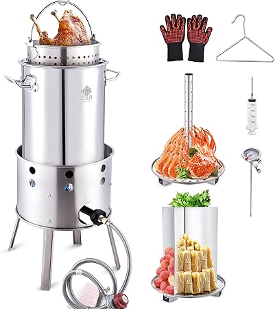 ARC 32QT Stainless Steel Turkey Fryer Kit With Burner, Seafood