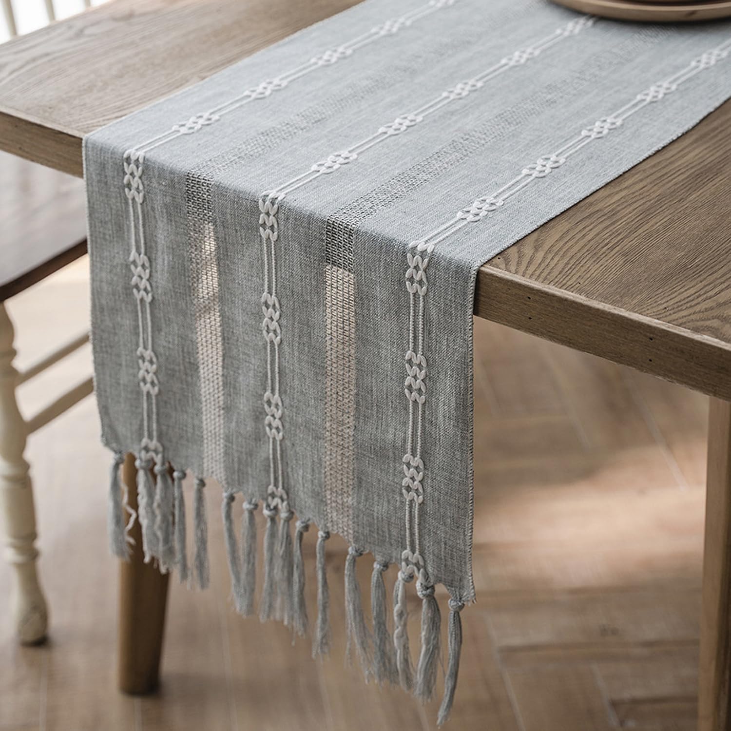 Bieżnik Ażurowy,33cmX228cm | Obrusy, Tkane, Nadające Się do Prania, Eleganckie i Proste, Bawełniane, łatwe w Czyszczeniu, do Jadalni i Użytku Domowego