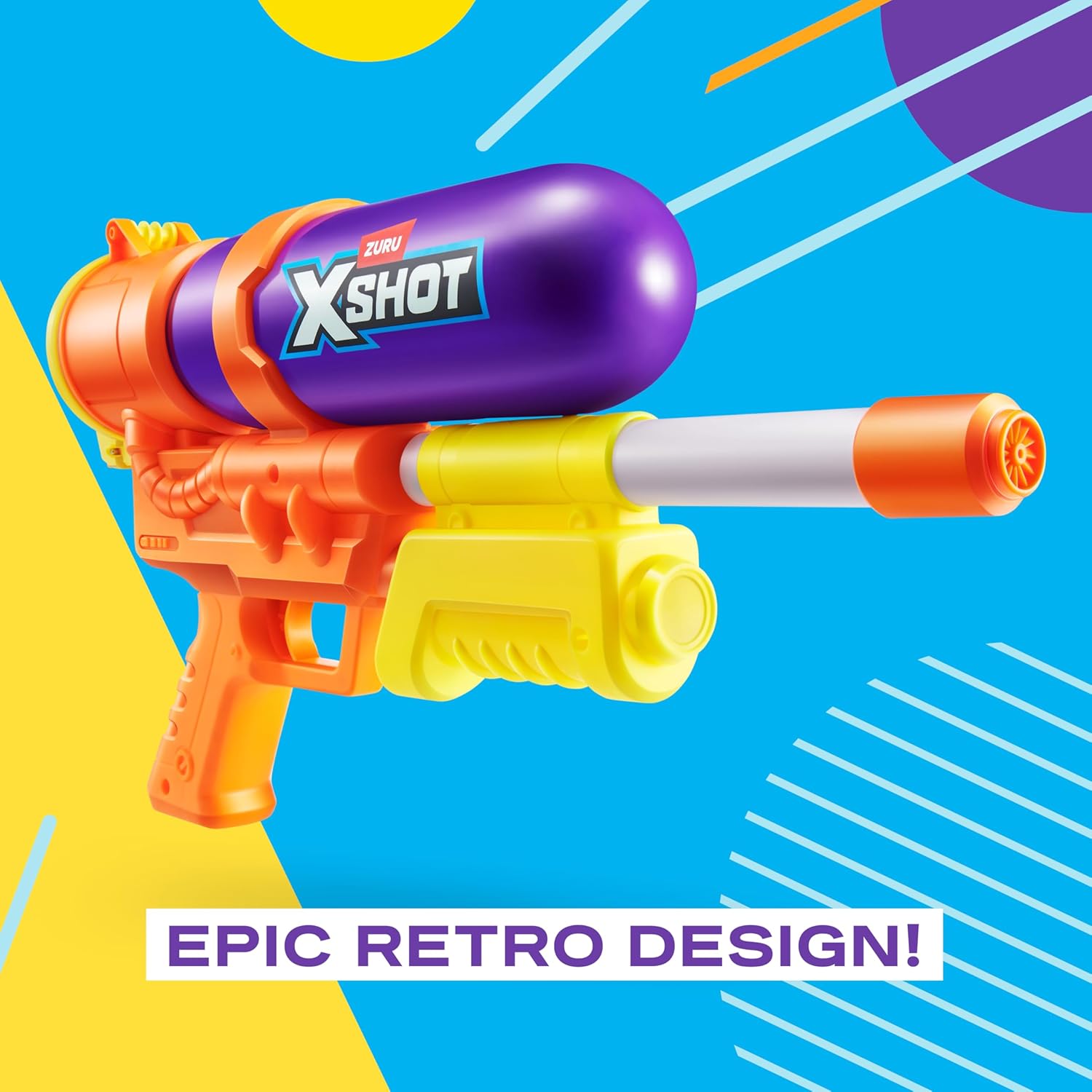 XSHOT Water Fast-Fill 80s Super Splash Water Blaster 2 Pack (Purple) by ZURU – Vintage-Style with Fast-Fill Tech, 33ft Range & 750ml Tank, Outdoor Summer Water Toy for Kids Ages 6+