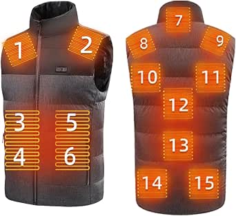 Gilet Chauffant Électrique Sans Manche Hiver - Veste Chauffante Homme Femme Randonnée (Batterie Non Incluse)