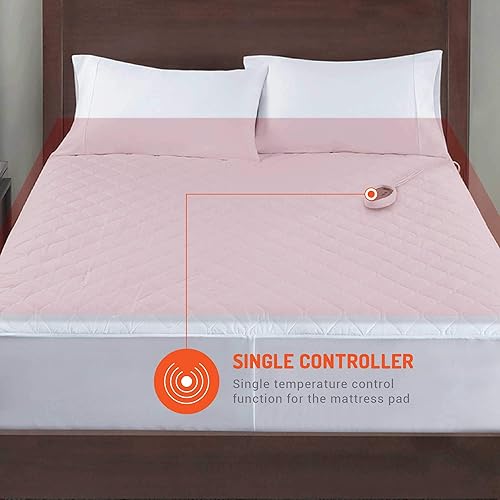 Miniatura 4 de Degrees Of Comfort Almohadilla de colchón calefactada de tamaño matrimonial calentador de cama eléctrico con apagado automático se adapta a hasta 15