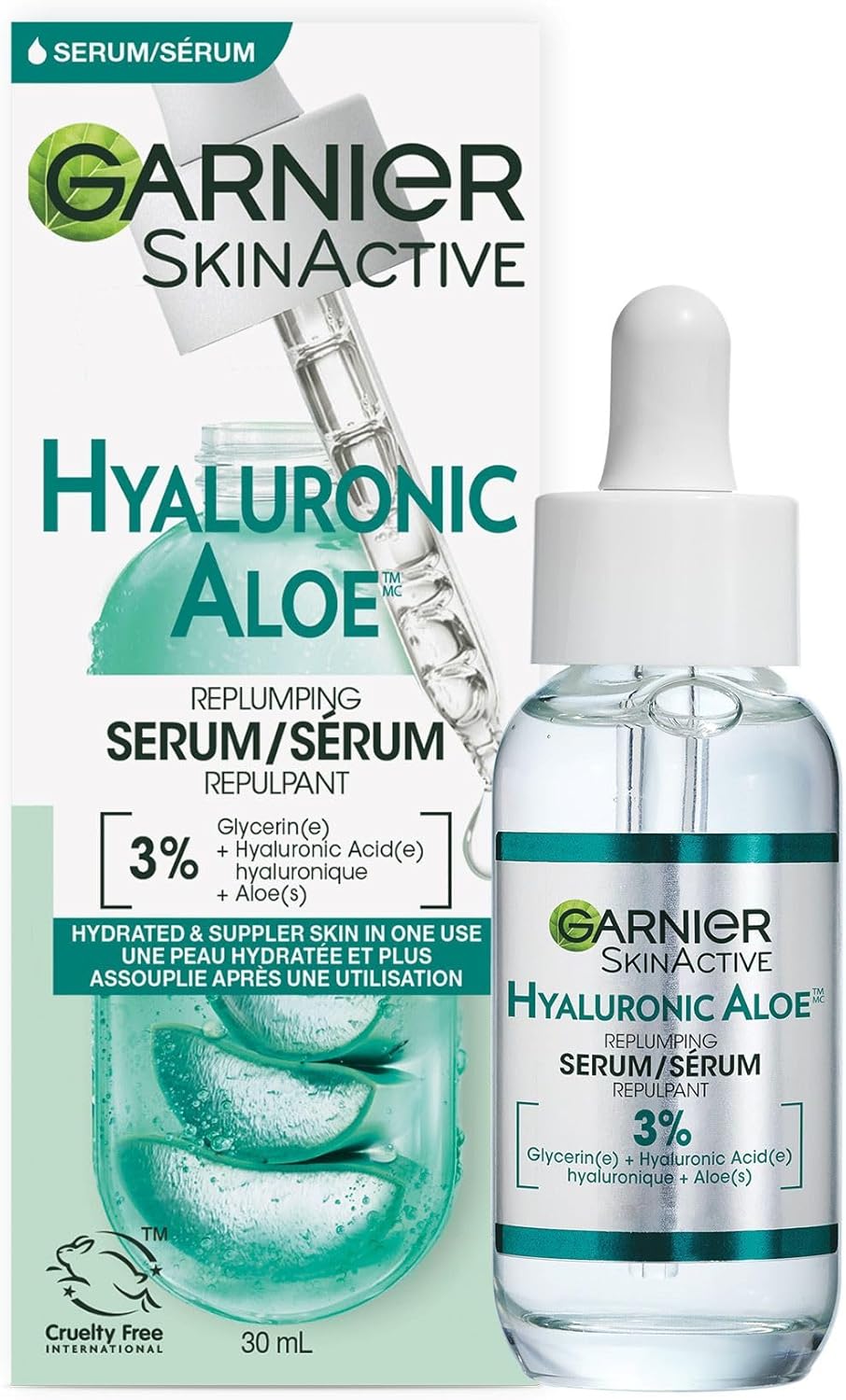 Garnier Aloe Vera Serum, With HYALURONIC ACID, Replumping Hydrating, Suppler Skin, Glows, Healthier Looking, For Normal to Combination, Vegan Formula, 30ml Garnier Aloe Vera Serum, With HYALURONIC ACID, Replumping Hydrating, Suppler Skin, Glows, Healthier Looking, For Normal to Combination, Vegan Formula, 30ml