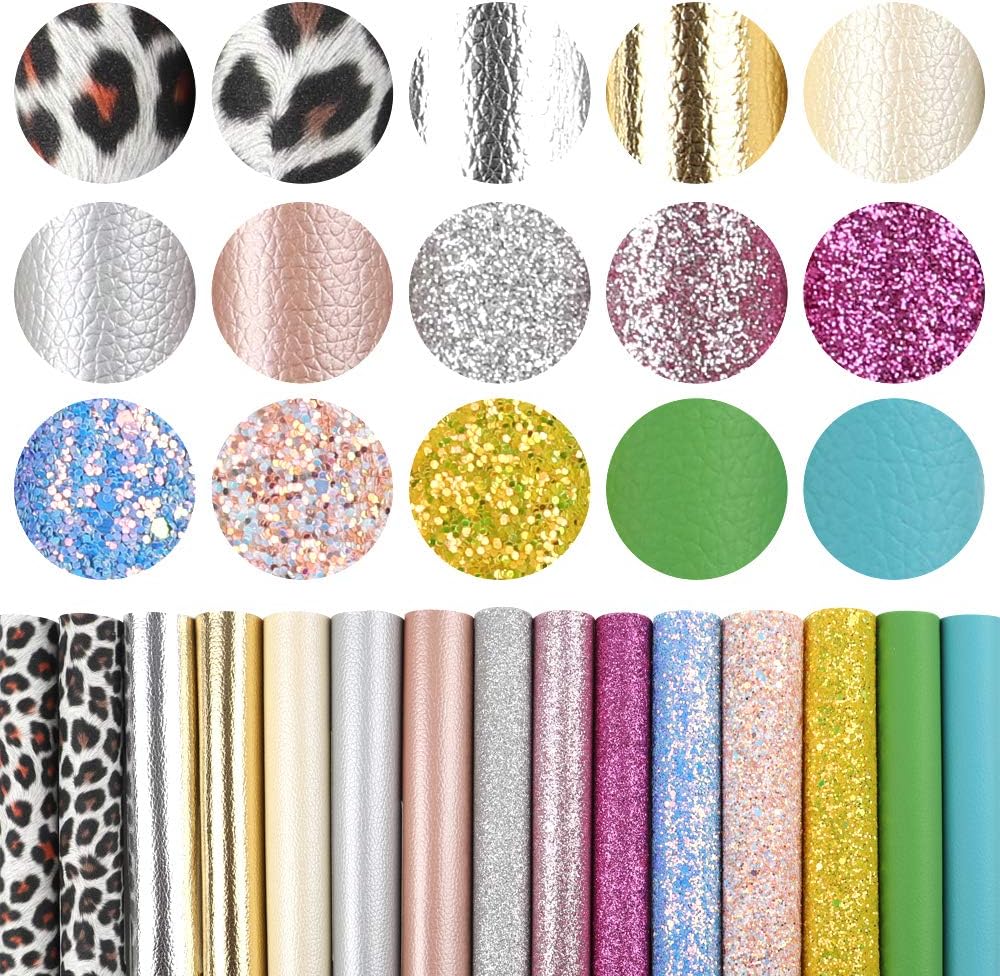 SGHUO 30pcs Faux Leather Sheets Earring Making Kit Include 4 Kinds of Faux Leather Sheet and Tools for Earrings Craft Making Supplies