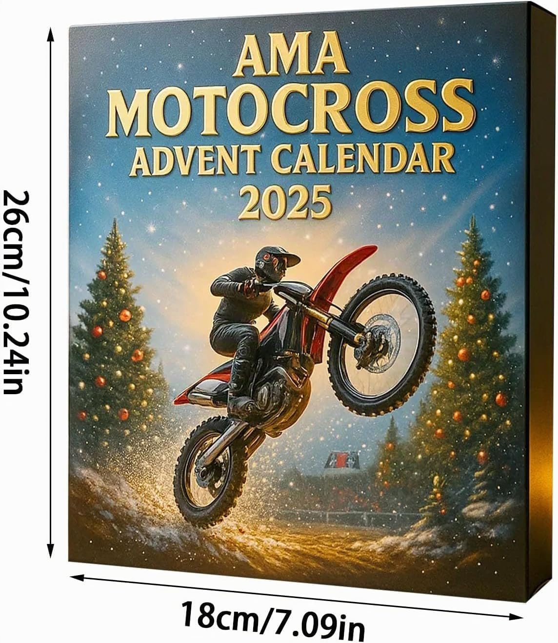 Calendario de Adviento Motocross 2025, cuenta regresiva 24 días Navidad mini motos figuras pilotos decoración acrílico 2D