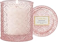 La Jolie Muse Santal Rose Scented Candle - Saffron Rose Leather | 6oz Natural Soy Wax Jar | 40Hr Clean Burn | Luxe Gifts for Her Home Decor