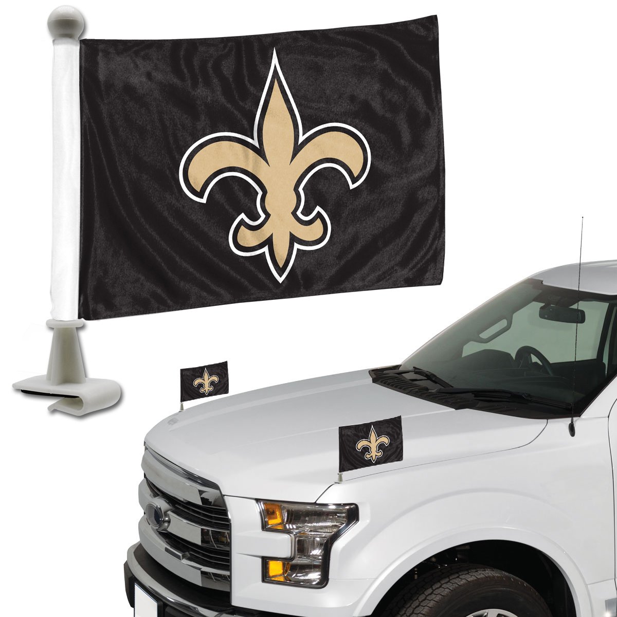 FANMATS NFL Unisex-Adult Ambassador Car Flags - 2 Pack Mini Auto Flags, 4in X 6in