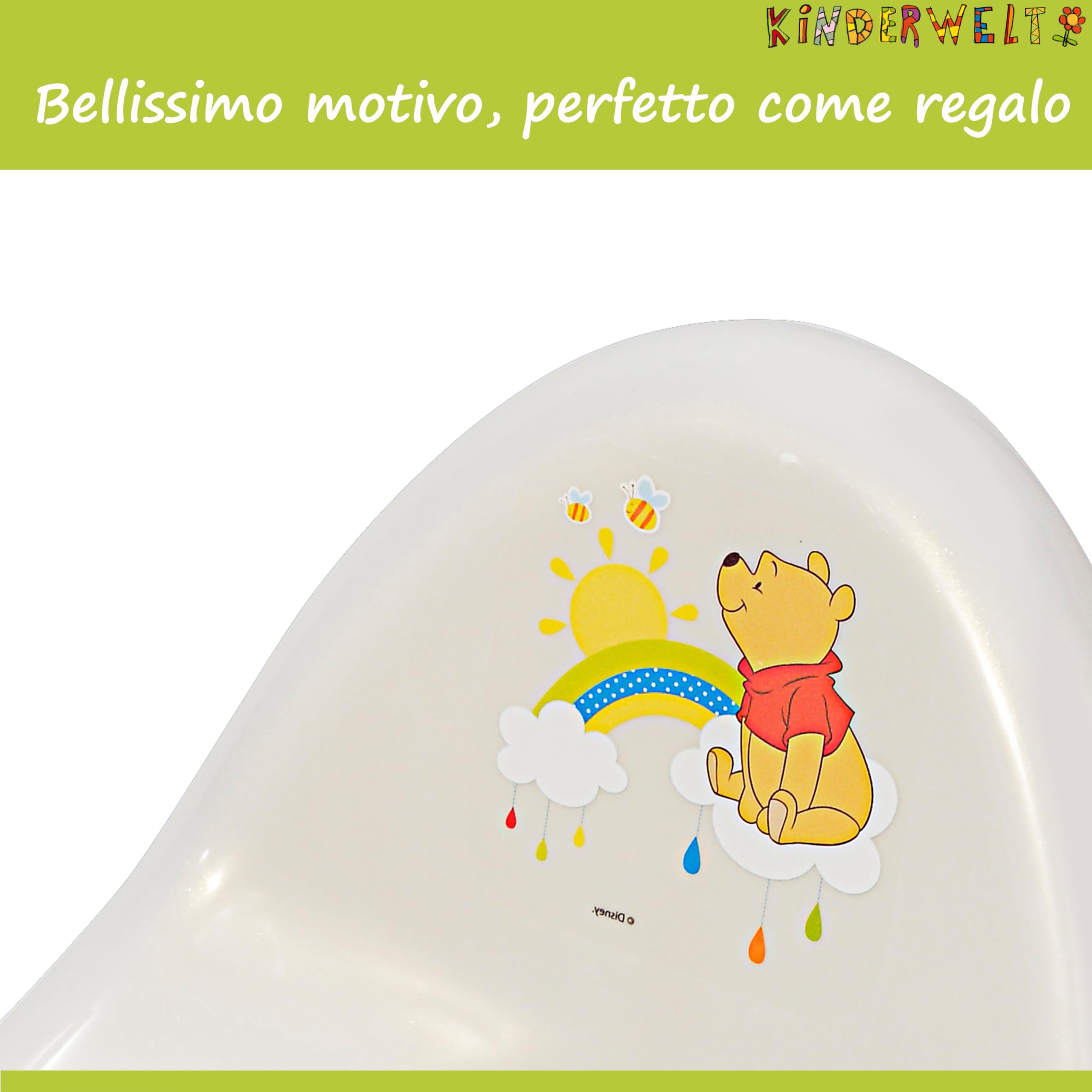 Perl Premium Vasino Disney Winnie Puuh per Neonati e Bambini Stabile Babytopf con Anti-rutsch-funktion Perl Bianco con Unico Venatura Individuale Piacevole Effetto Glitter