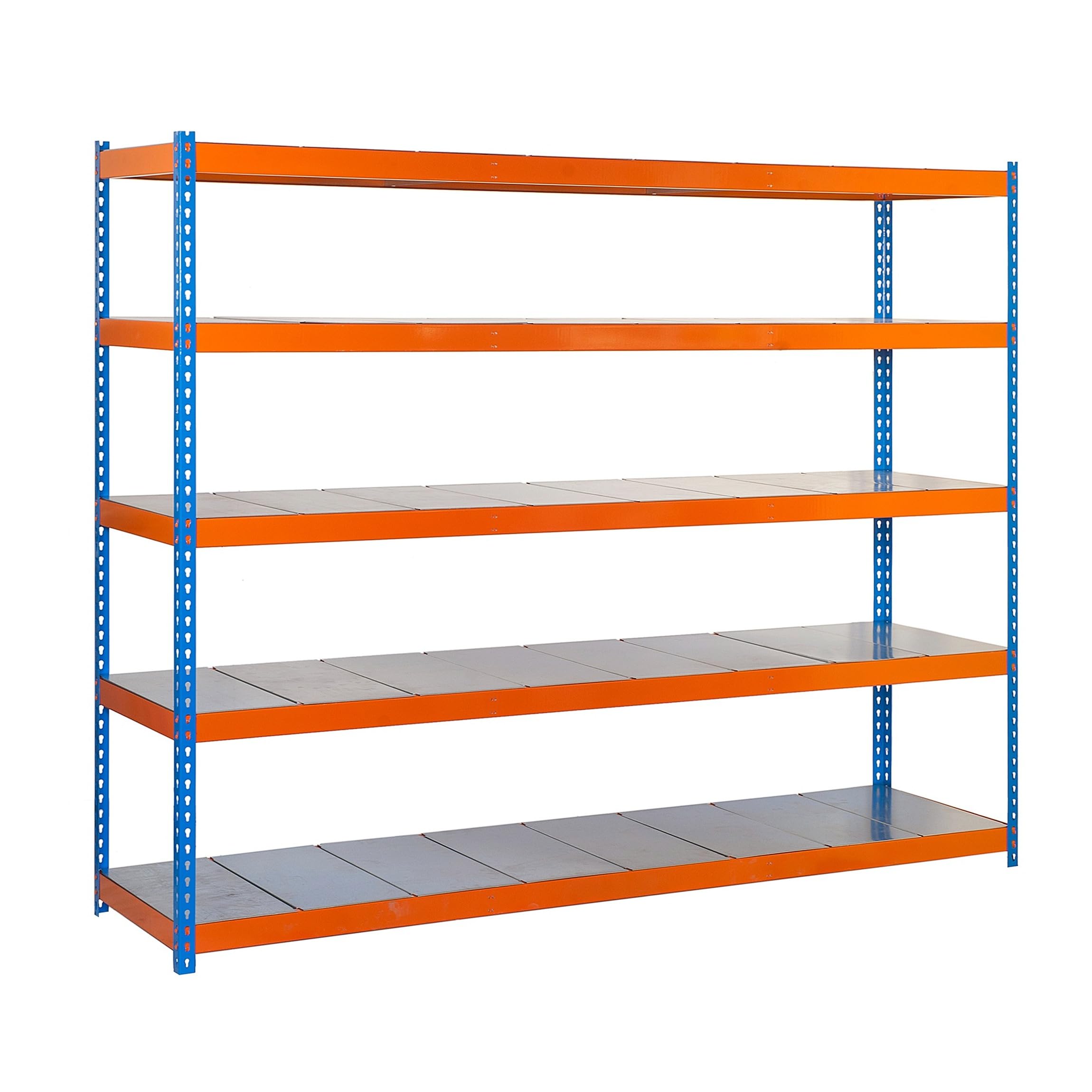 SimonRack Estantería Metálica Almacenaje, Sin Tornillos, 5 Baldas, Alta Capacidad Carga 400 kg, 2000x1200x450 mm, Estantería Taller Garaje Trastero, Galva/Galva