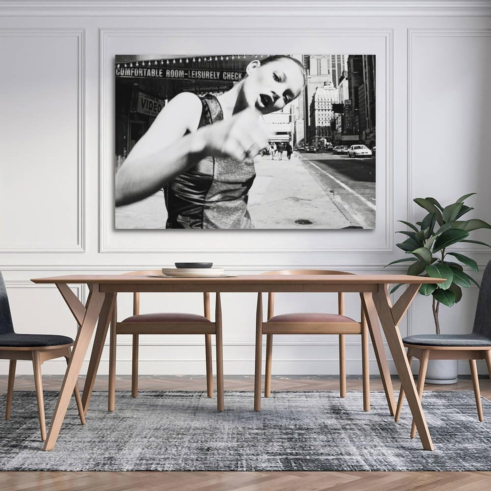 Poster Kate Moss Noir Et Blanc - Déco Murale 30x45 Cm, Sans Cadre, Pour Chambre, Salon, Bureau, Style Rétro Tendance