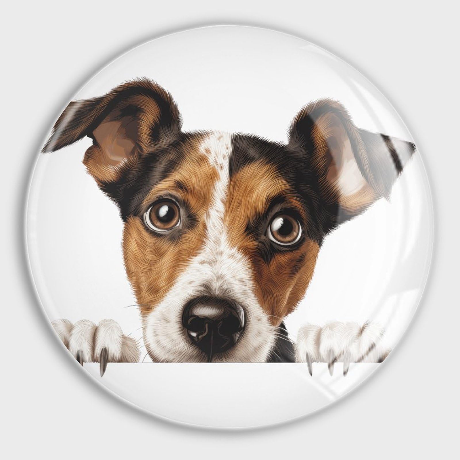 Aimants ronds Fox Terrier pour réfrigérateur pour fixer notes sans rayer