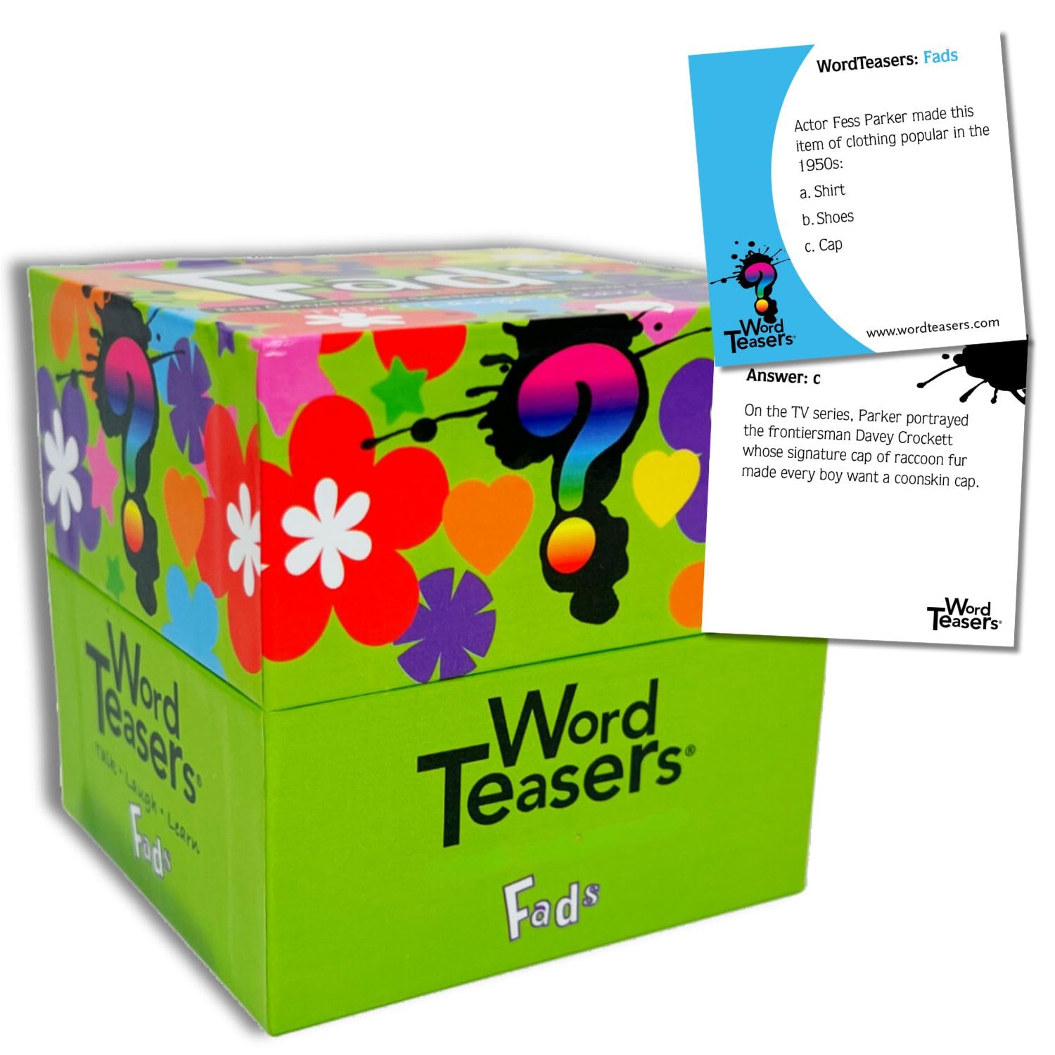 ? WORD TEASERS Fads Trivia Card Game for Kids & Adults - Fun Quiz for Family Game Night - 150 Question Cards & Conversation Starters